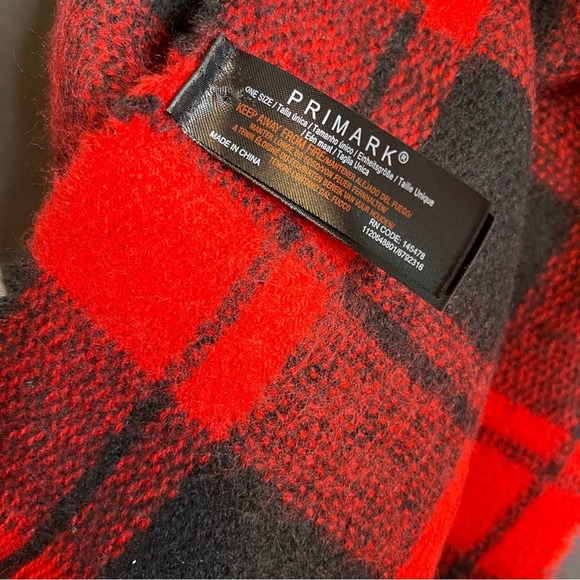 Black Red Plaid Tartan Oversized Scarf Wrap Throw Fringe Soft Blanket Cozy Fall - Picture 11 of 14